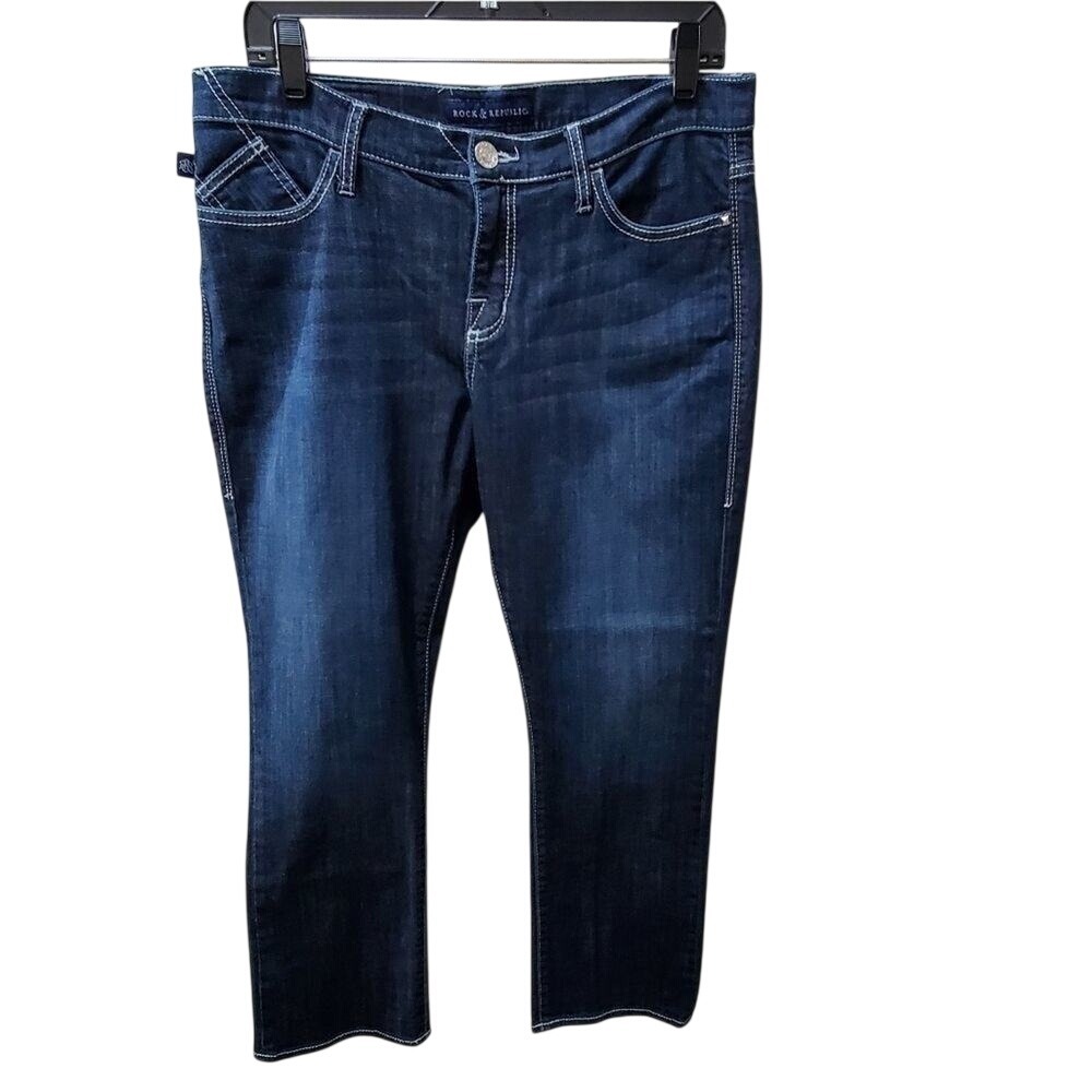 ROCK & Republic Kendall straight leg jeans short plus size 14x26